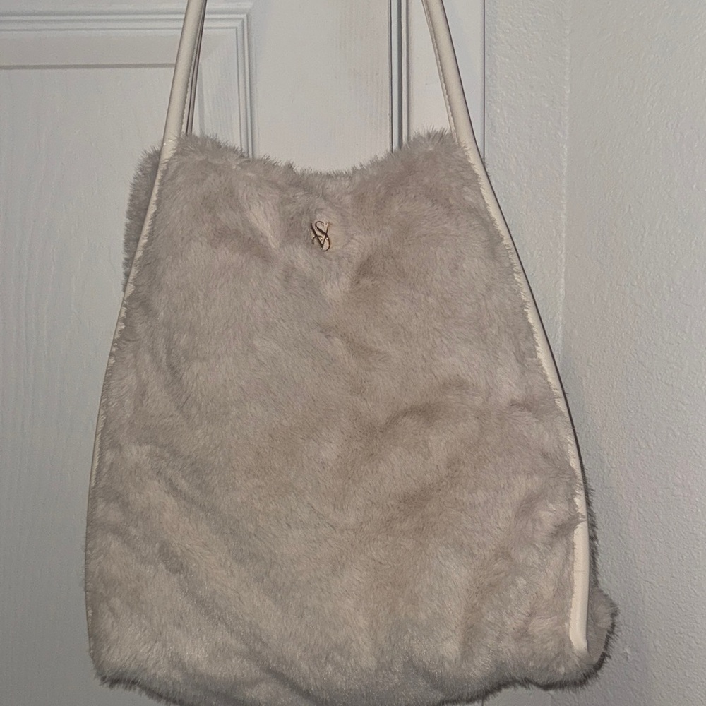Victoria’s secret Elegant Cream Faux Fur Tote Bag